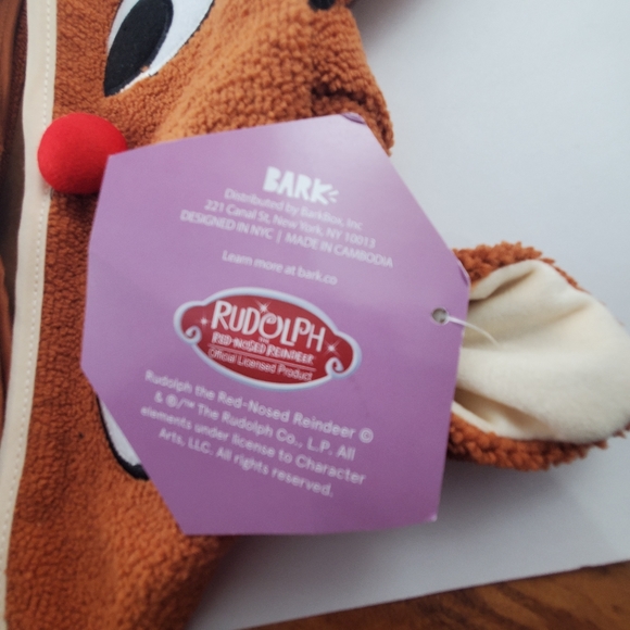 Dog Bathrobe Rudolph The Red Nosed Reindeer Soft Christmas 26"X 24" M 20-50 lbs - Picture 6 of 7